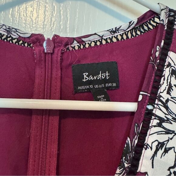 Bardot Women’s Jolie Floral Print Lattice Trim Satin Midi Dress Size 6/Small - Picture 8 of 12